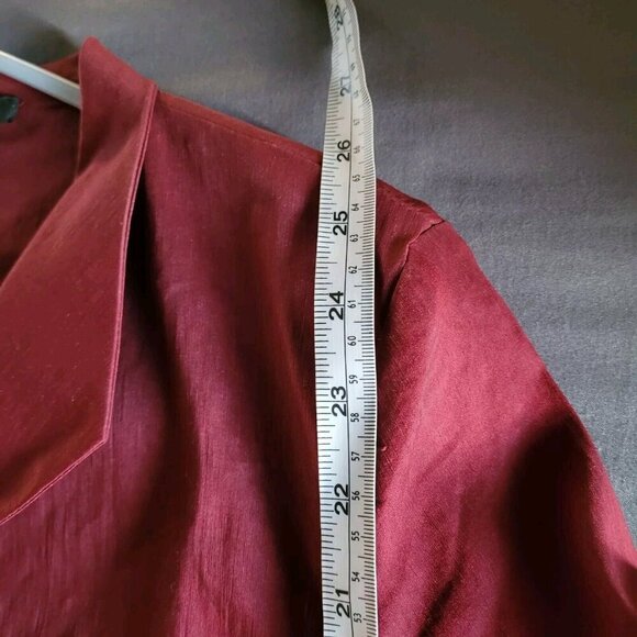 Sarah Pacini Womens Linen Blend Blazer Top Size 0 Red Oxblood Made in Italy Euc - Picture 5 of 6